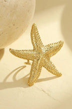 Stainless steel statement rings Starfish shaped Material:- Stainless steel with 18 k gold plated Anti tarnish and Anti Allergic Superior Quality products