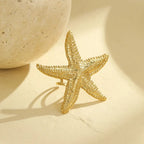 Stainless steel statement rings Starfish shaped Material:- Stainless steel with 18 k gold plated Anti tarnish and Anti Allergic Superior Quality products