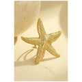 Stainless steel statement rings Starfish shaped Material:- Stainless steel with 18 k gold plated Anti tarnish and Anti Allergic Superior Quality products