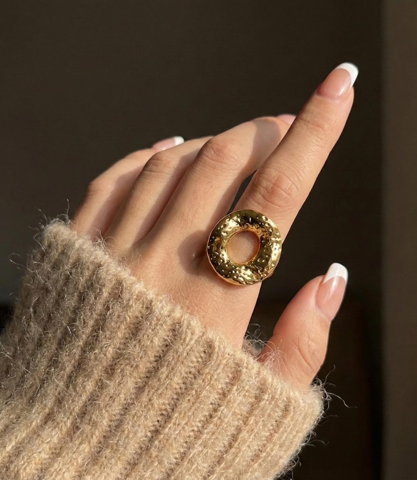 Stainless steel finger rings for women Colour:- Gold Antique piece, Anti Allergic and Anti tarnish Superior Quality