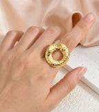 Stainless steel finger rings for women Colour:- Gold Antique piece, Anti Allergic and Anti tarnish Superior Quality