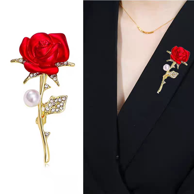 Rose Shaped Brooches Unisex style for men and women both