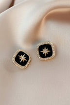 Women cute style studs Colour:- Gold + Black Material:- Alloy copper Anti Tarnish and Anti Allergic