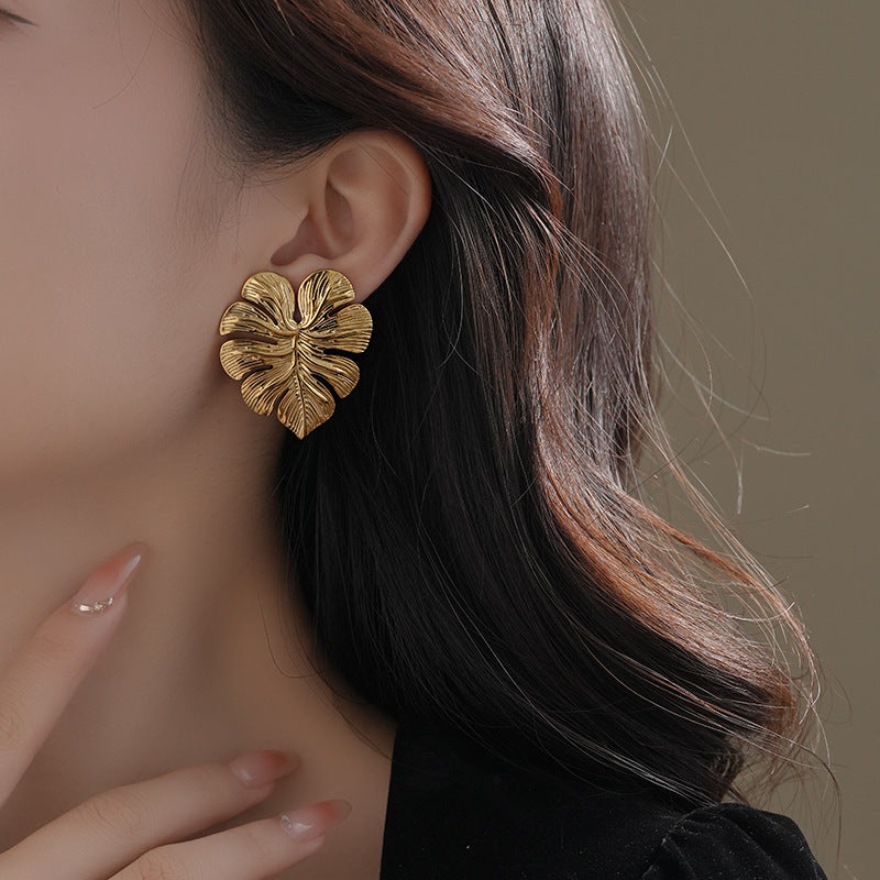 Stainless steel leaf design Earrings Anti tarnish and Anti Allergic Superior Quality products