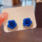 Flower shape Ear studs Material:- Stones+ Alloy Copper Colour:- Same as photo