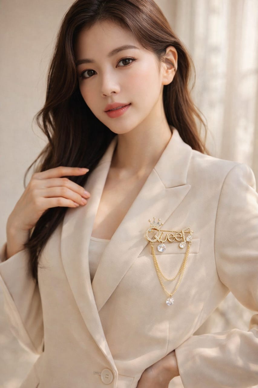 Queen Shaped Elegant brooch Material:- Alloy copper Anti Tarnish and Anti Allergic Superior Quality products