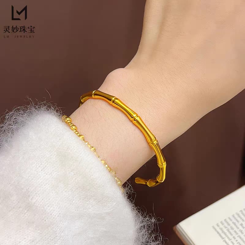 Stainless steel bamboo shaped bracelet Colour:- GoldAnti tarnished and Anti Allergic Superior Quality products