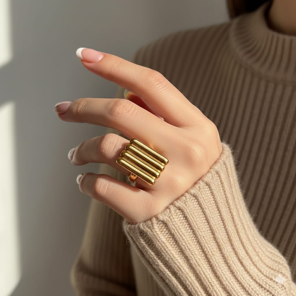 Stainless steel statement rings