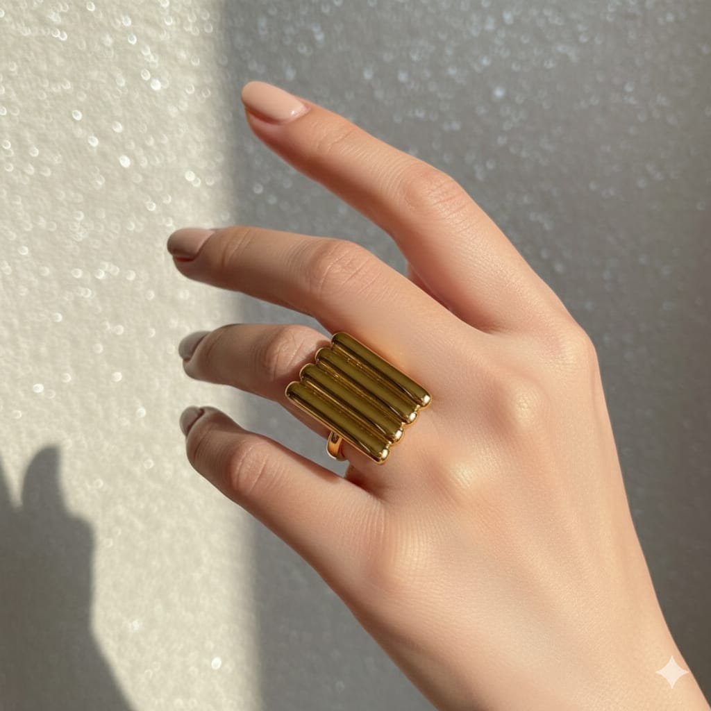 Stainless steel statement rings