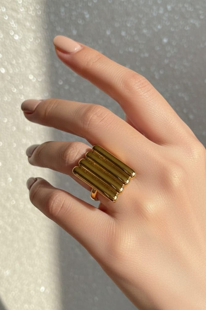 Stainless steel statement rings