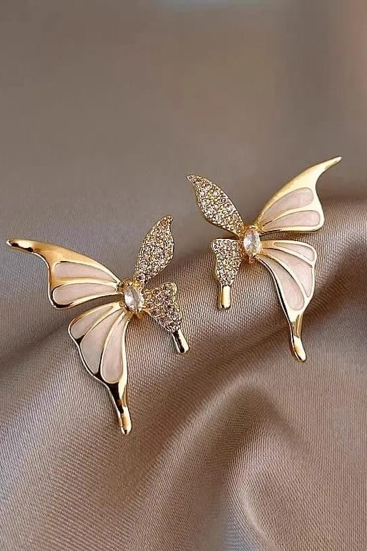 Butterfly ear studs for women