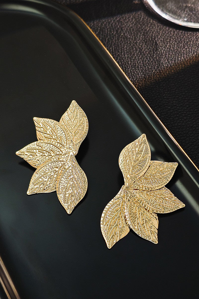 Leafy earrings for women Big Size, Premium Quality Colour:- Gold Electroplating Material:- Zinc Pls check real video for better look