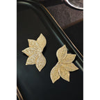 Leafy earrings for women Big Size, Premium Quality Colour:- Gold Electroplating Material:- Zinc Pls check real video for better look