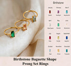 Baguette Shape Prong Set Rings