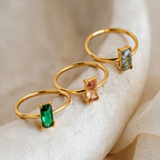 Baguette Shape Prong Set Rings