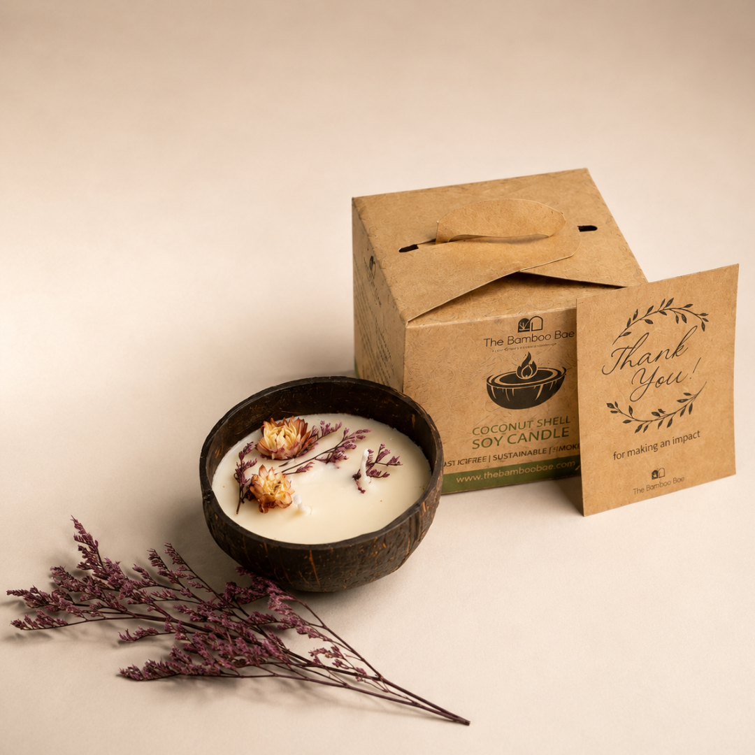Handcrafted Coconut Shell Soy Wax Candle