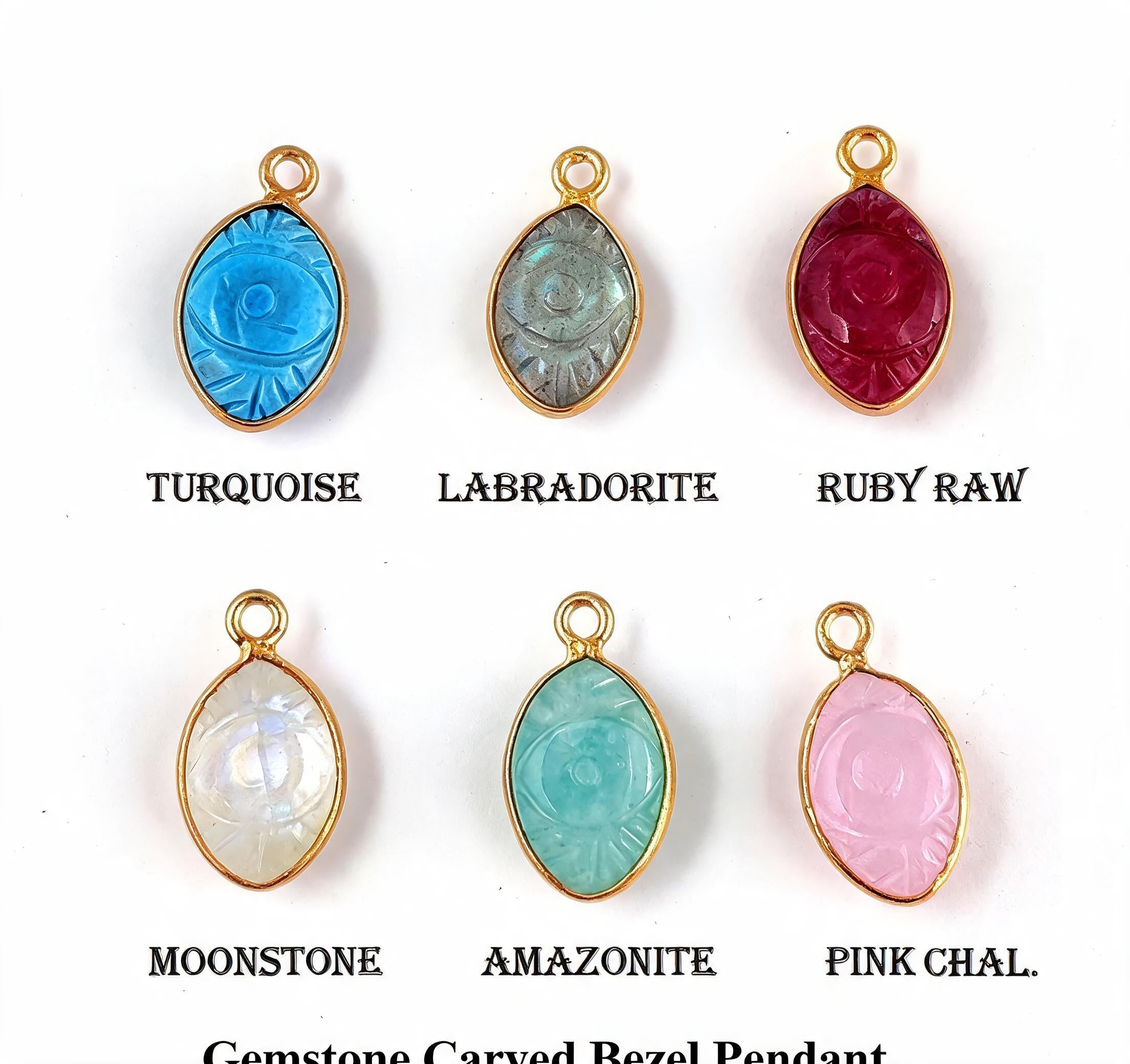Cemstone Carved Bezel Pendant