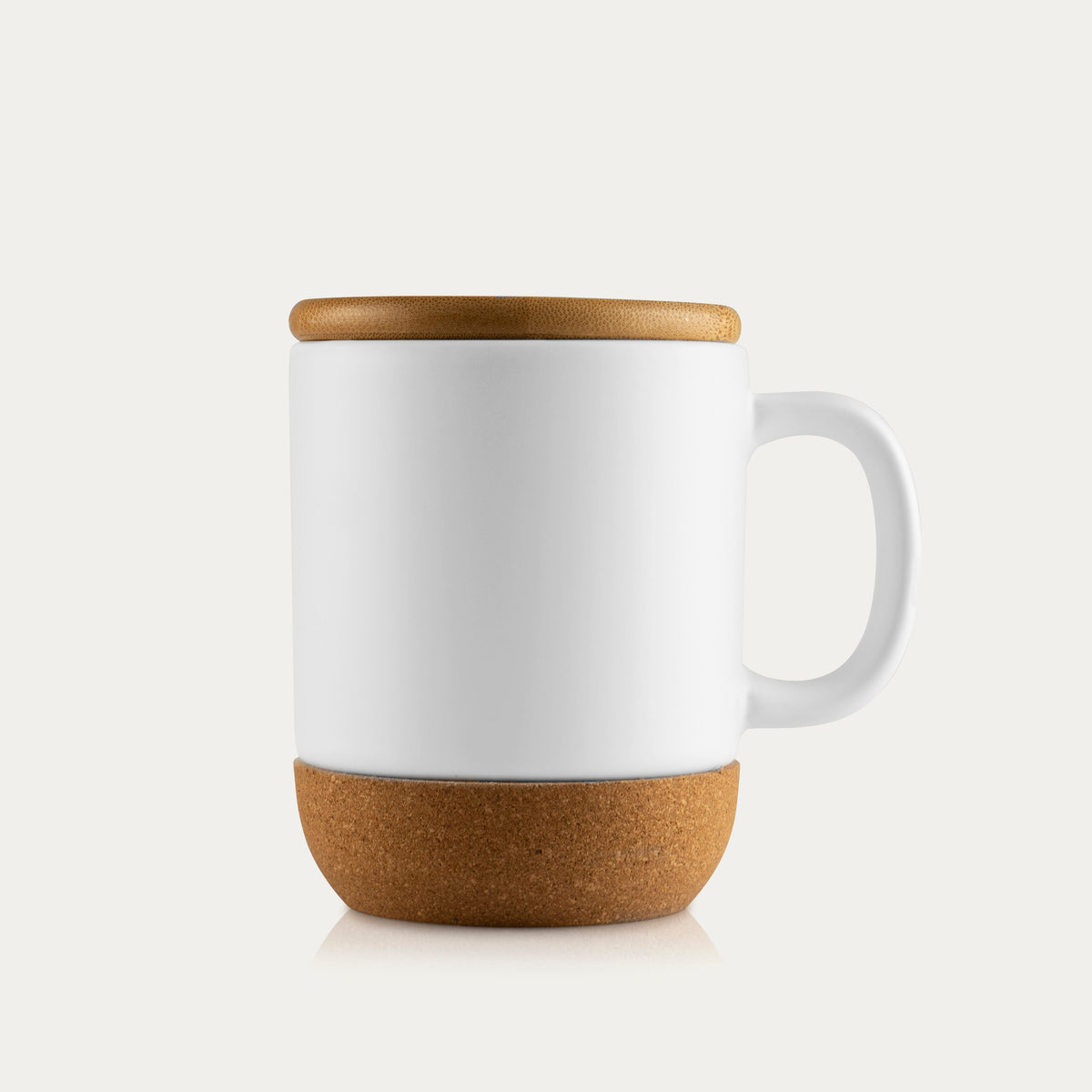 Cork Coffee Mug – Porcelain Mug with Cork Base & Bamboo Lid - The Bamboo Bae