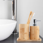 Bamboo Liquid Soap Dispenser – Refillable Natural Wood Pump Bottle | Rust-Proof Pump for Bathroom, Kitchen Sink & Hand Wash | Eco-Friendly & Reusable