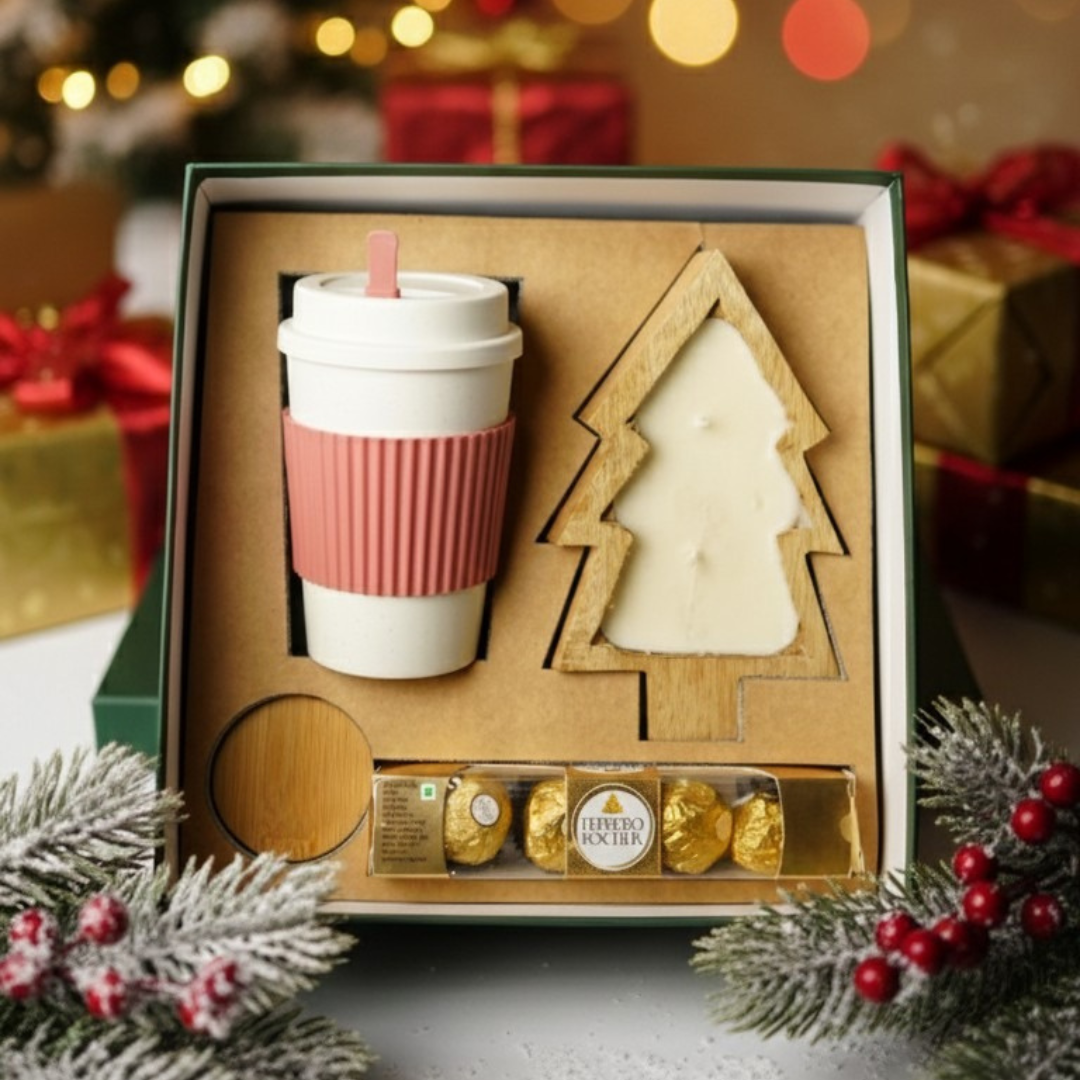 Cozy Cocoa & Candle Festive Gifting Box by The Bamboo Bae