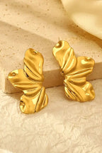 Stainless Steel leafy earrings18 k gold plated Anti tarnish and Anti Allergic Superior Quality