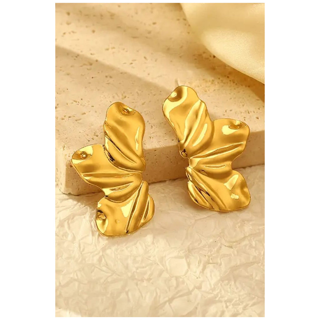 Stainless Steel leafy earrings18 k gold plated Anti tarnish and Anti Allergic Superior Quality