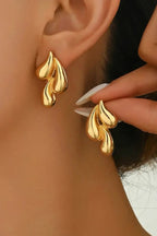 Stainless Steel tears drop earrings 18 k gold plated Anti tarnish and Anti Allergic Superior Quality