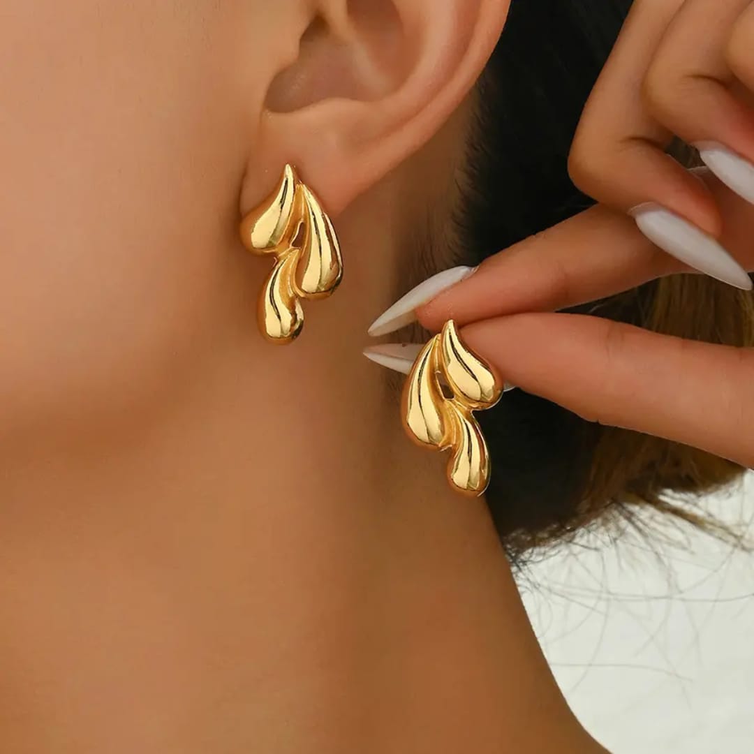 Stainless Steel tears drop earrings 18 k gold plated Anti tarnish and Anti Allergic Superior Quality