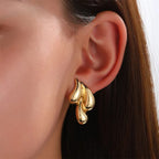 Stainless Steel tears drop earrings 18 k gold plated Anti tarnish and Anti Allergic Superior Quality