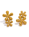 Stainless steel Double flower earrings