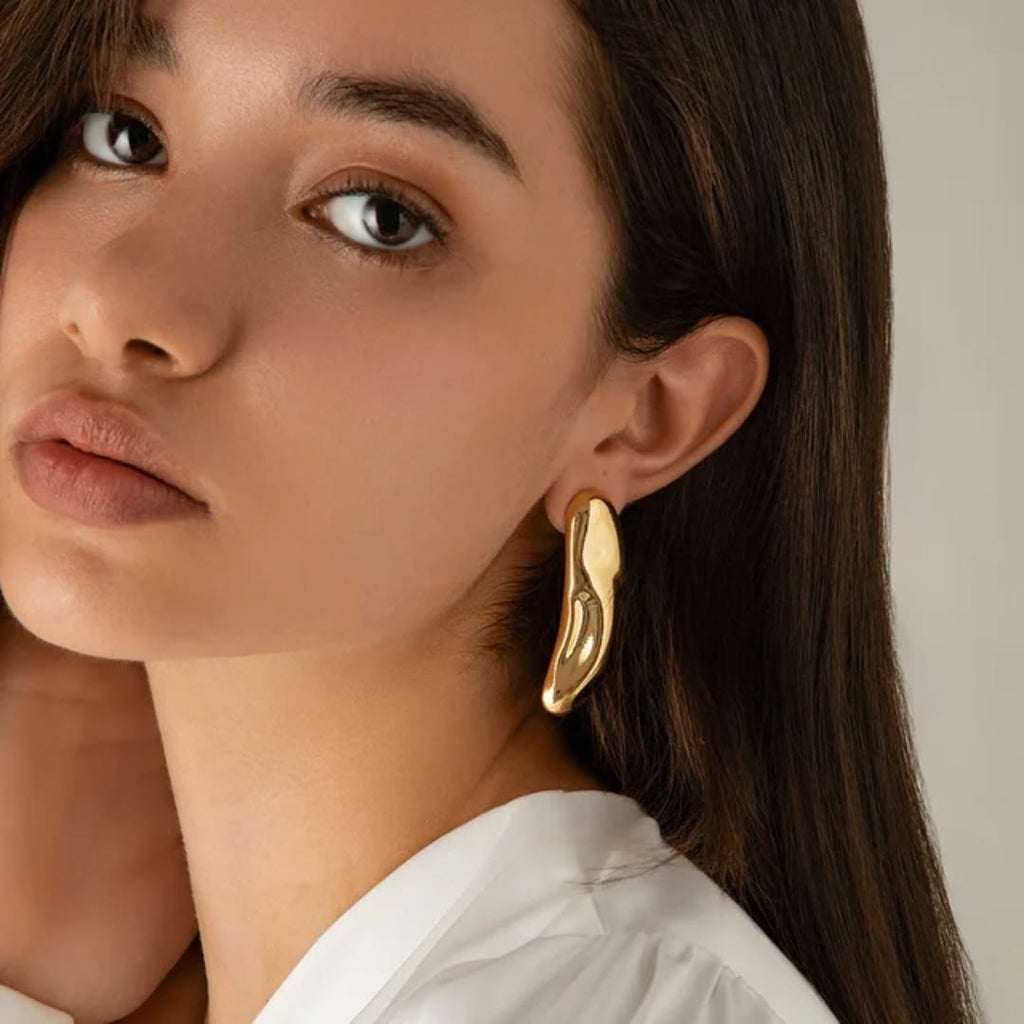 Stainless steel earrings for womenColor :- Gold18 k gold plated Anti tarnish and Anti Allergic Superior Quality jewellery