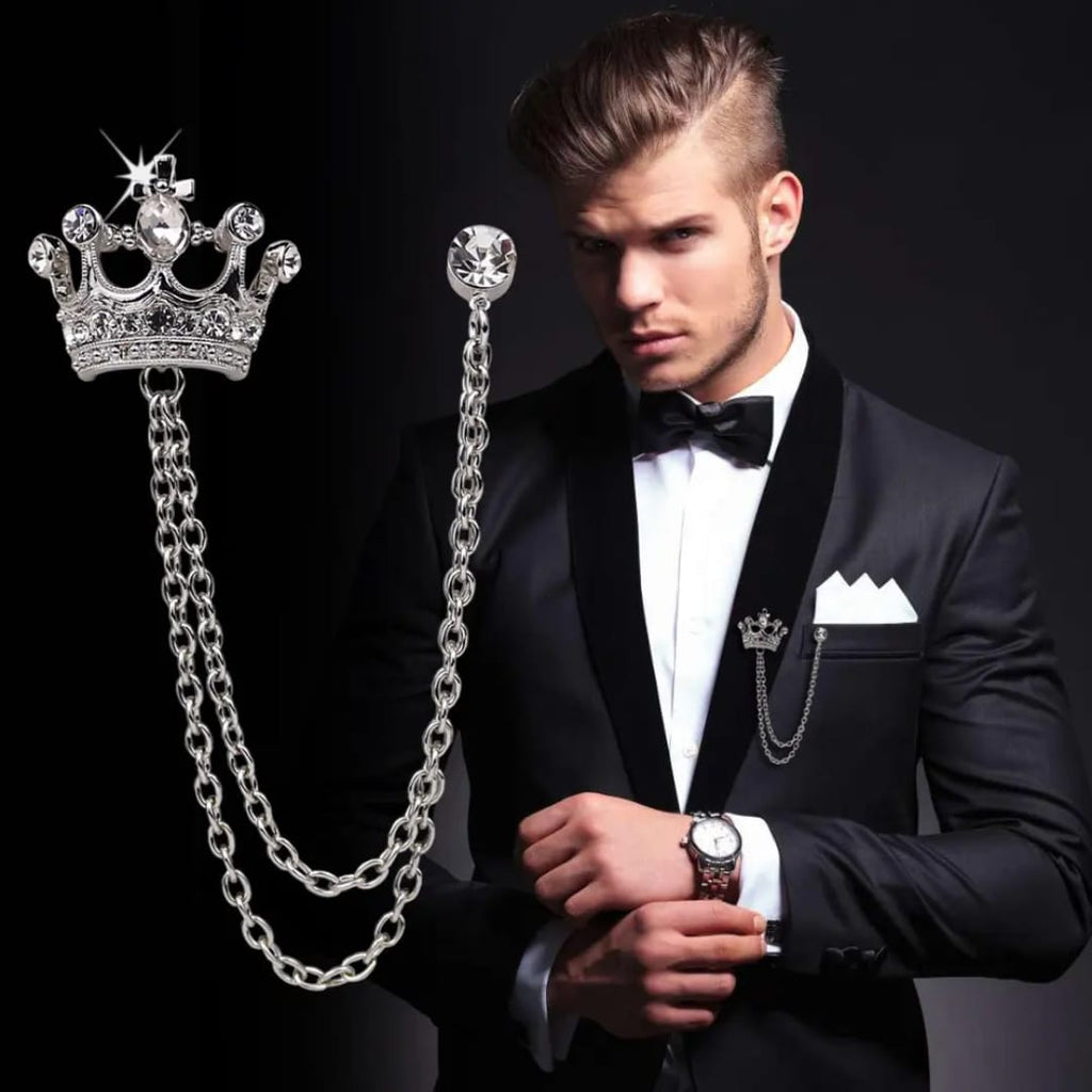 Crown shape brooch Unisex style, Anti Tarnish material