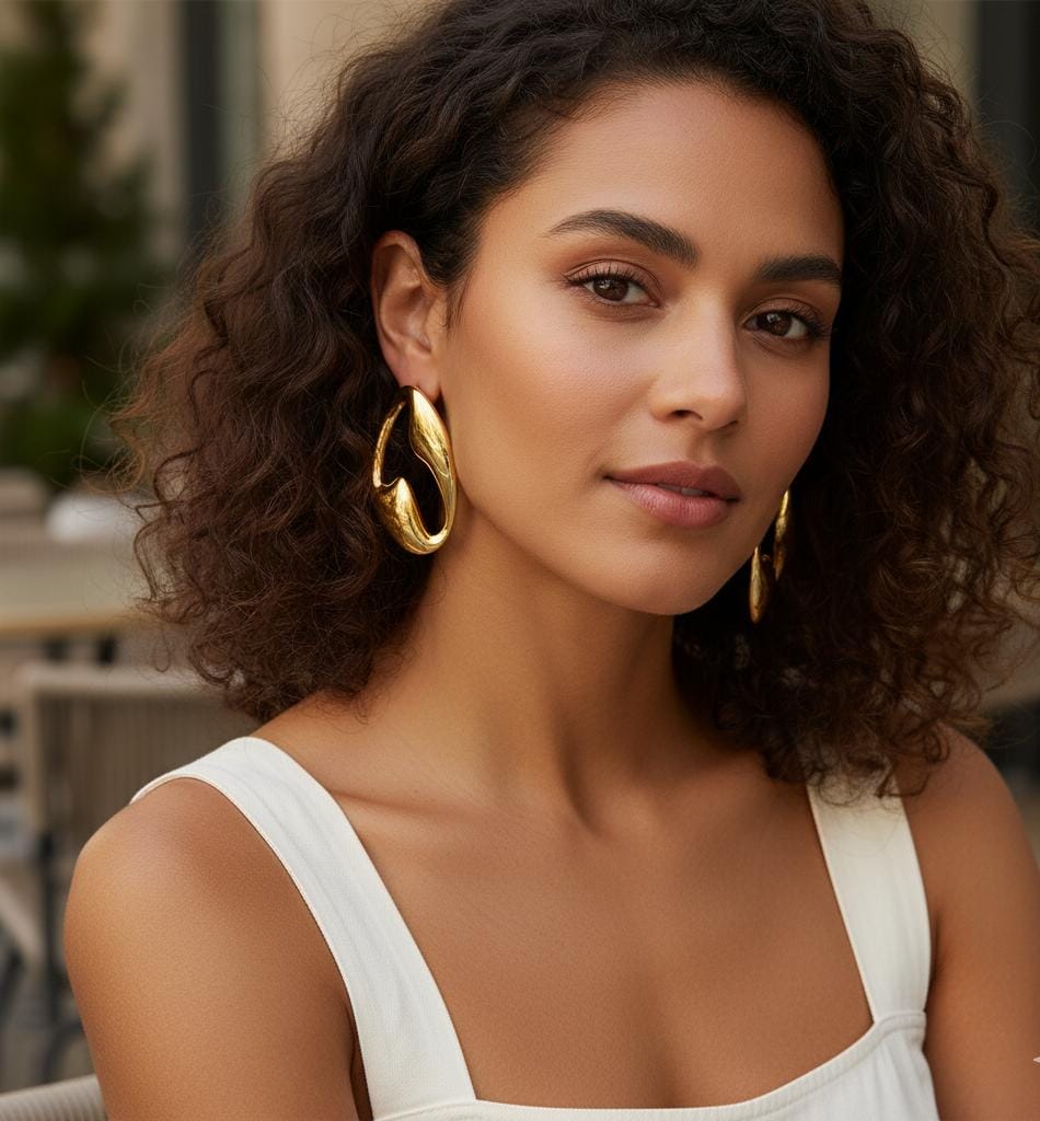Stainless steel Earrings for women Anti tarnish and Anti Allergic Colour:- Gold 18 k gold plated with superior Quality