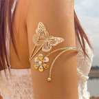 Butterfly/ Flower shaped Armlets Colour:- Gold Material:- Copper Alloy Anti tarnish and Anti Allergic Superior Quality products