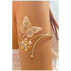 Butterfly/ Flower shaped Armlets Colour:- Gold Material:- Copper Alloy Anti tarnish and Anti Allergic Superior Quality products