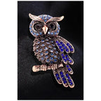 Owl Brooch , big size Unisex style Gold , blue and silver colour available Anti tarnish material