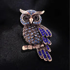 Owl Brooch , big size Unisex style Gold , blue and silver colour available Anti tarnish material