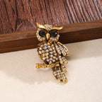 Owl Brooch , big size Unisex style Gold , blue and silver colour available Anti tarnish material