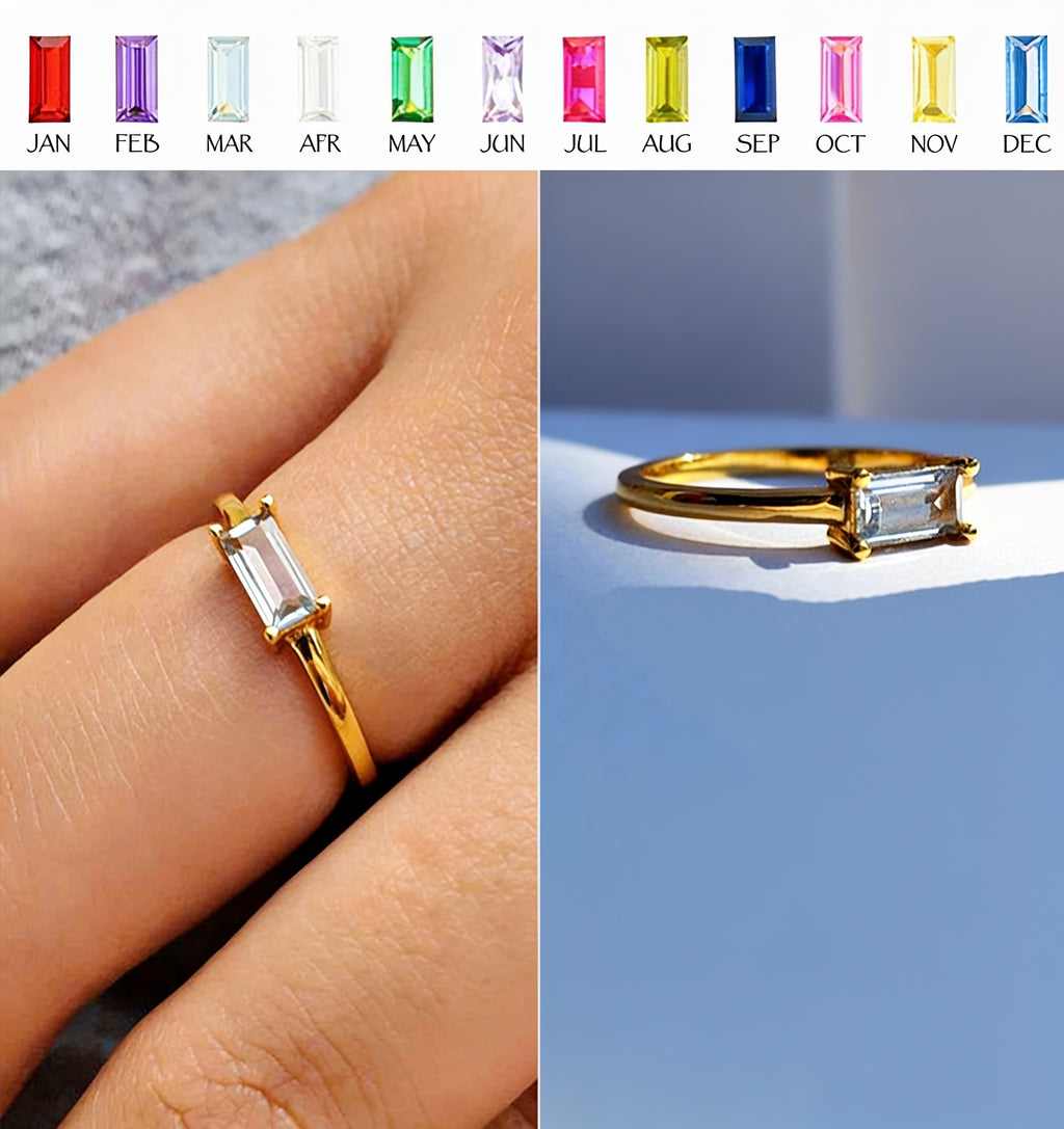 Baguette Shape Prong Set Rings