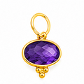 Gemstone Oval Shape Fancy Bezel Charm (RP0-60)