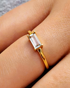 Baguette Shape Prong Set Rings