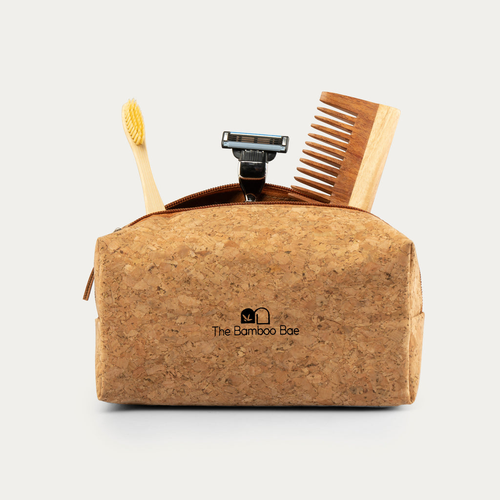 Cork Pouch Bag | Eco Friendly Travel Kit | Cork Toiletry Bag | Sustainable Makeup Bag