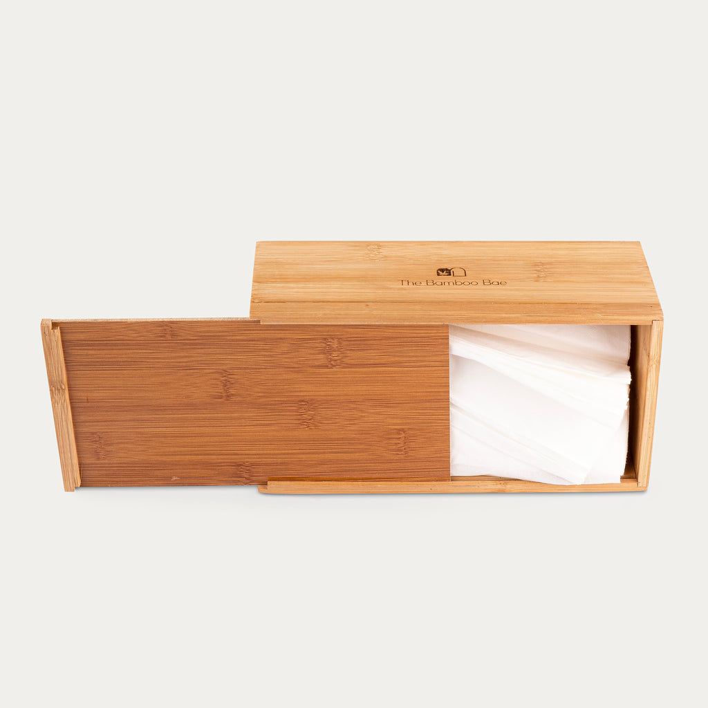 Bamboo Tissue Box – Sustainable Wooden Holder for Home & Office - The Bamboo Bae