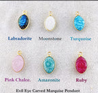 Cemstone Carved Bezel Pendant
