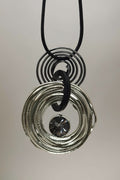 Silver Plated Swirl Iron Pendant Necklace