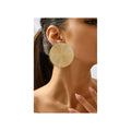 Round shape oversized Earrings Colour:- Gold Material:- Zinc and Electroplating Size :- 6 cm Premium Quality