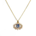 Evil eye neck chain Color specifications :- silver,  golden chain