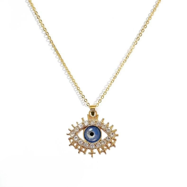 Evil eye neck chain Color specifications :- silver,  golden chain