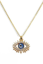 Evil eye neck chain Color specifications :- silver,  golden chain