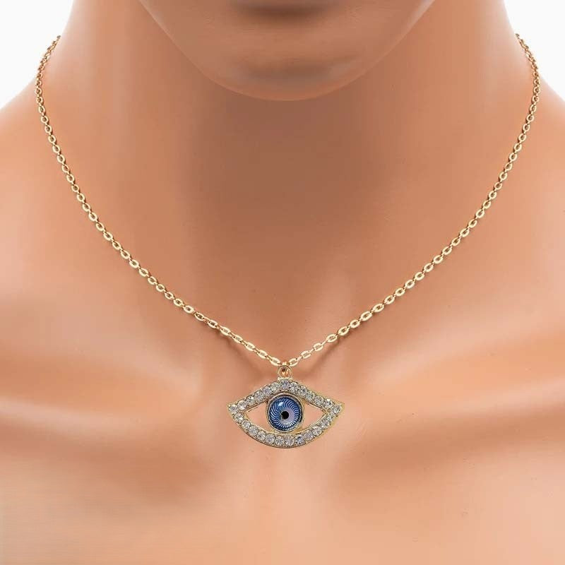Evil eye neck chain Color :- golden,  silver chain